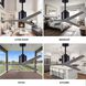 Atlas Eliza 56 inch Matte Black with Gray Ash Blades Ceiling Fan, Paddle Fan