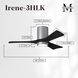 Atlas Irene-3HLK 42 inch Brushed Nickel with Matte Black Blades Flush Mount Paddle Fan, Flush Mounted