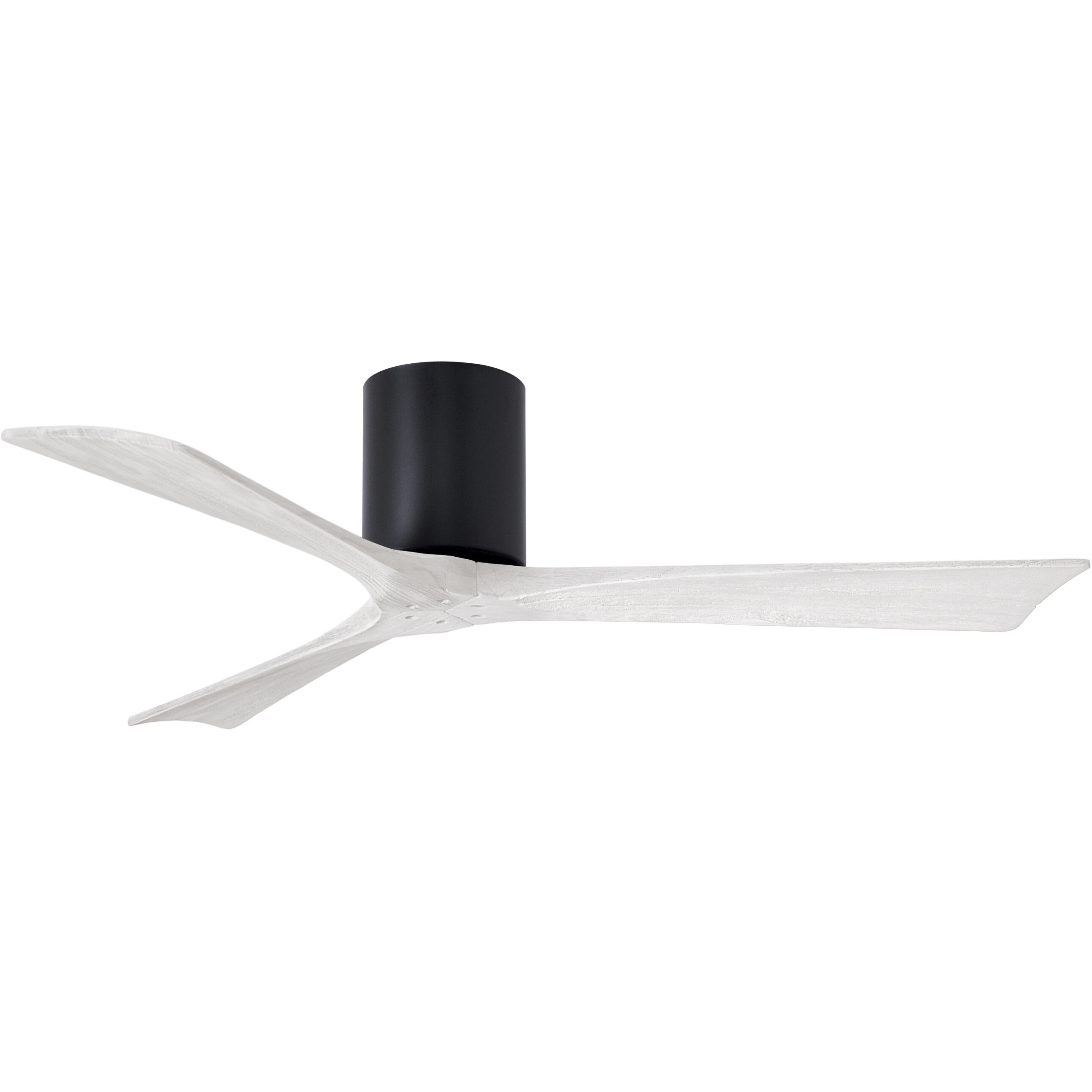 Atlas Irene-3H 52 inch Matte Black with Matte White Blades Flush Mount Paddle Fan, Flush Mounted