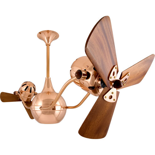 Matthews-Gerbar Vent-Bettina 44 inch Polished Copper with Mahogany Blades Ceiling Fan, Matthews-Gerbar