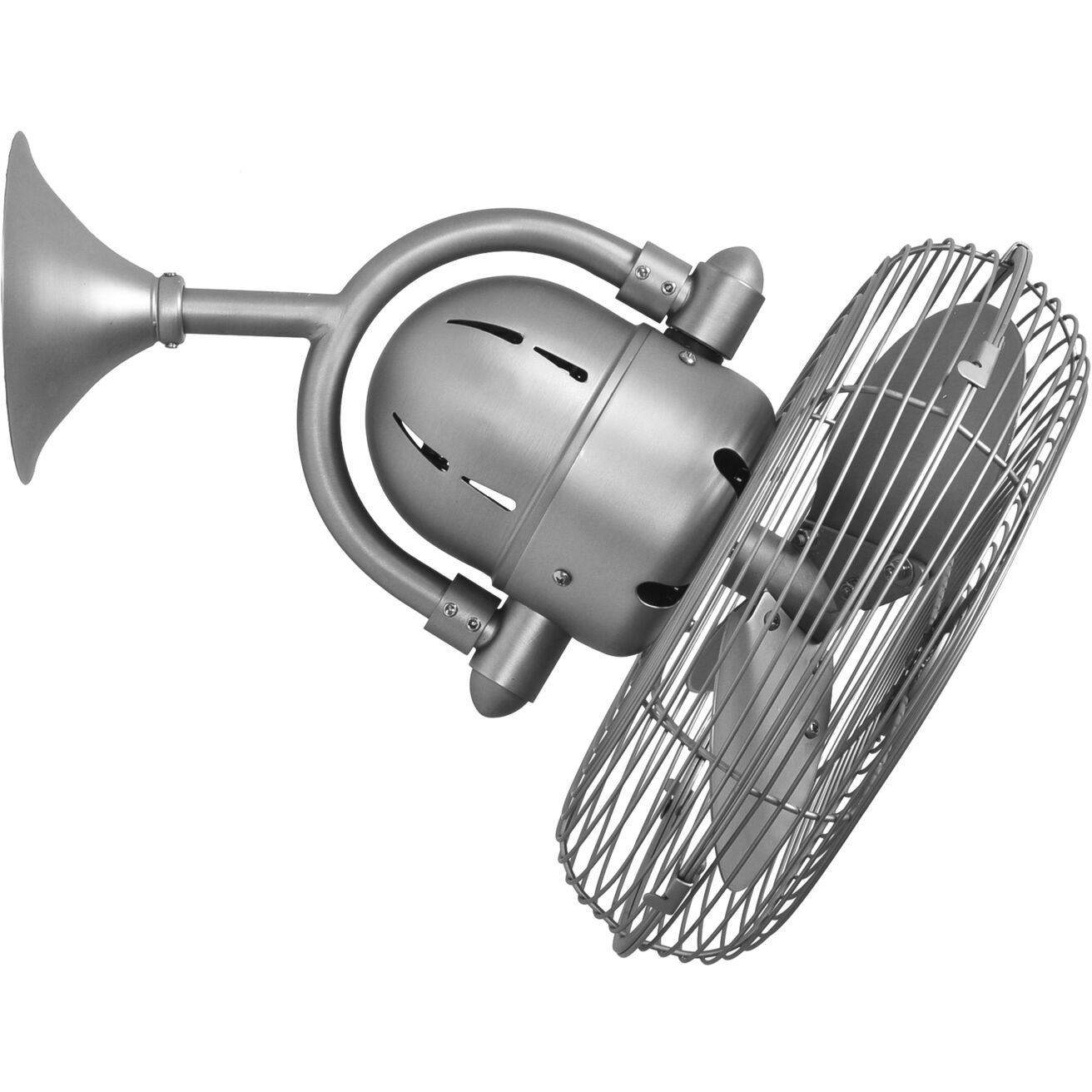 Atlas Kaye 17.5 inch Brushed Nickel Oscillating Wall Fan, Atlas