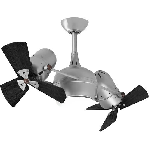 Atlas Dagny-LK 38 inch Brushed Nickel with Matte Black Wood Blades Ceiling Fan