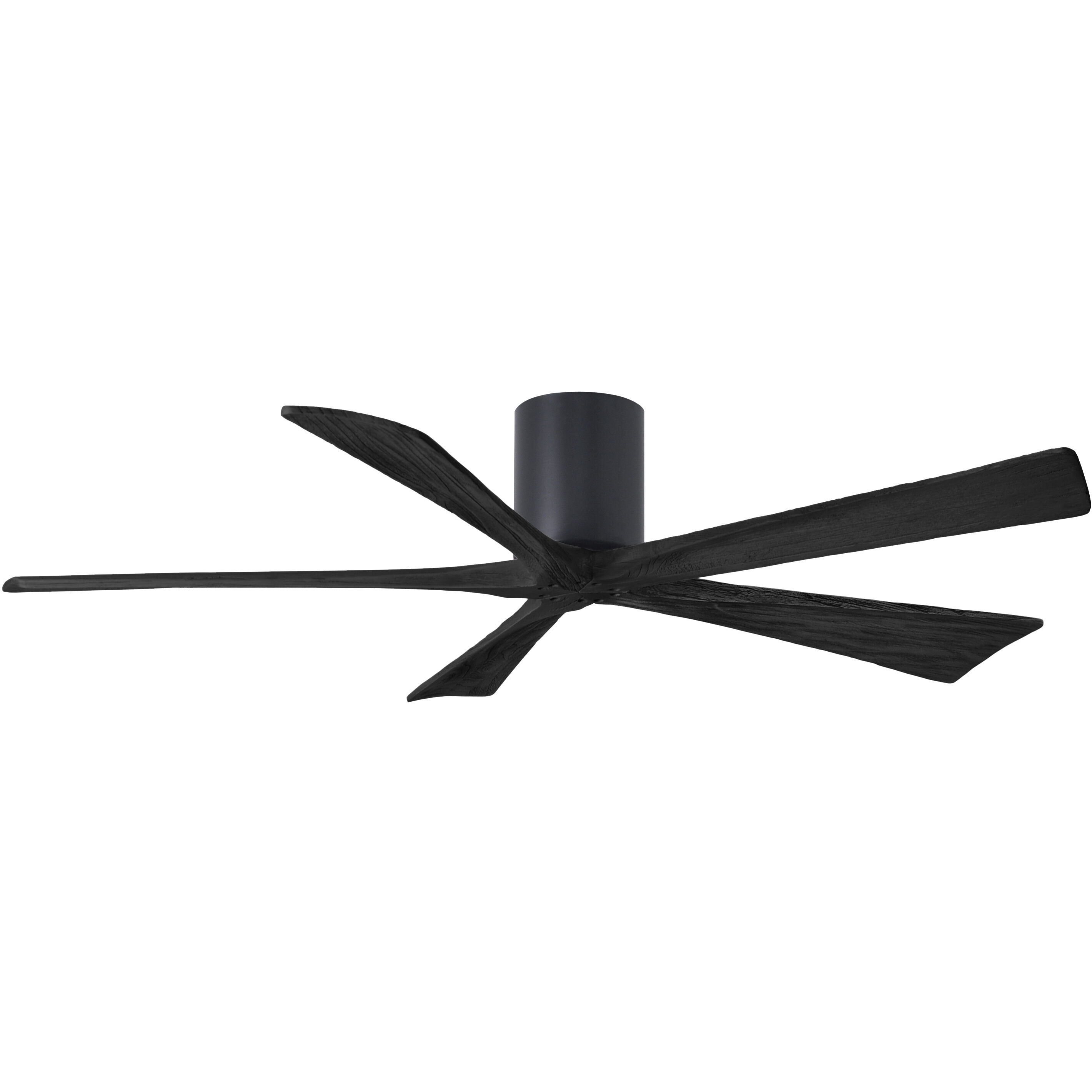Atlas Irene-5H 60 inch Matte Black Flush Mount Paddle Fan, Flush Mounted