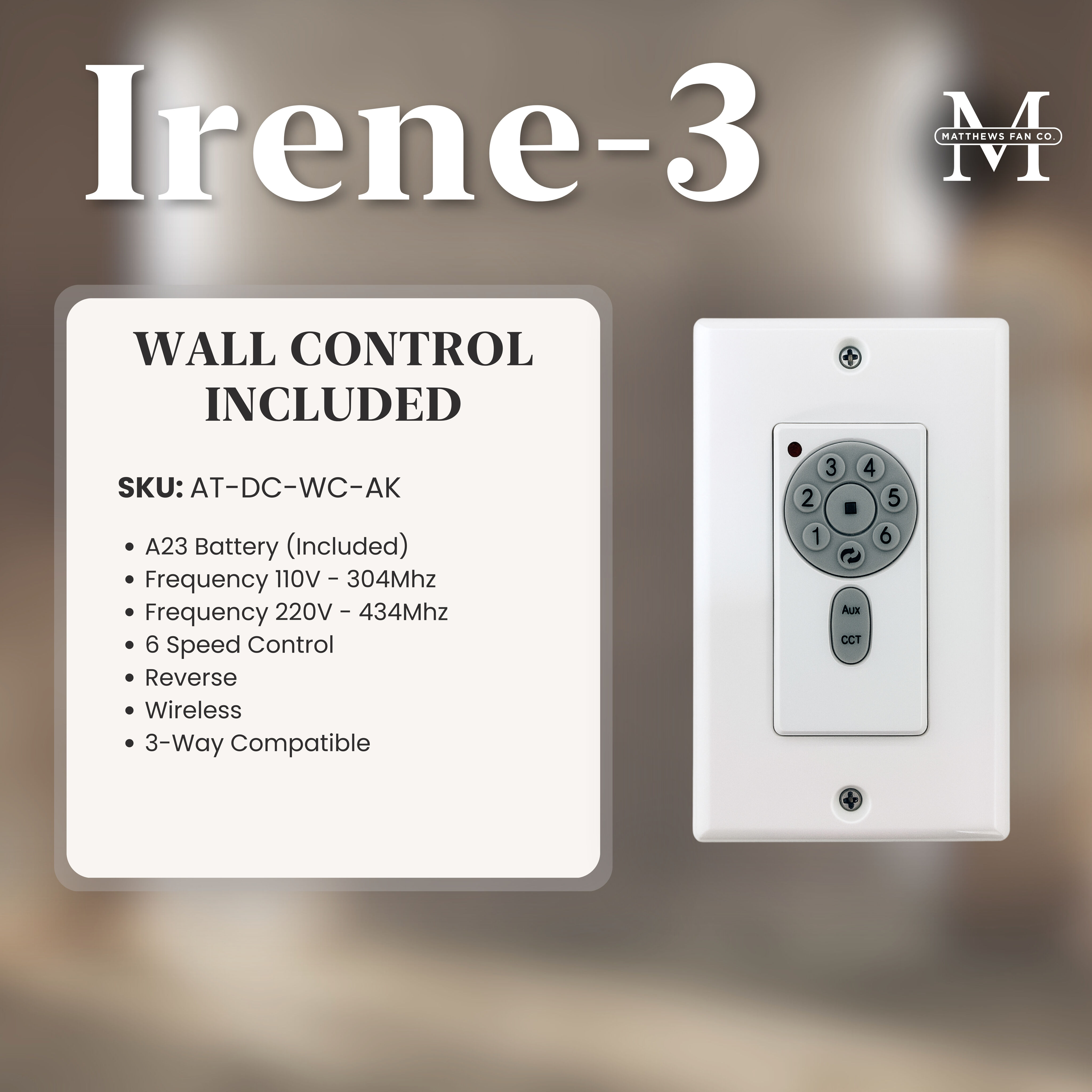 Atlas Irene-3 60 inch Textured Bronze with Matte Black Blades Paddle Fan, Atlas