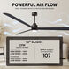 Atlas Alessandra - LK 72 inch Textured Bronze with Matte Black Blades Transitional Ceiling Fan