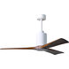 Atlas Patricia-3 52 inch Gloss White with Walnut Tone Blades Ceiling Fan, Atlas