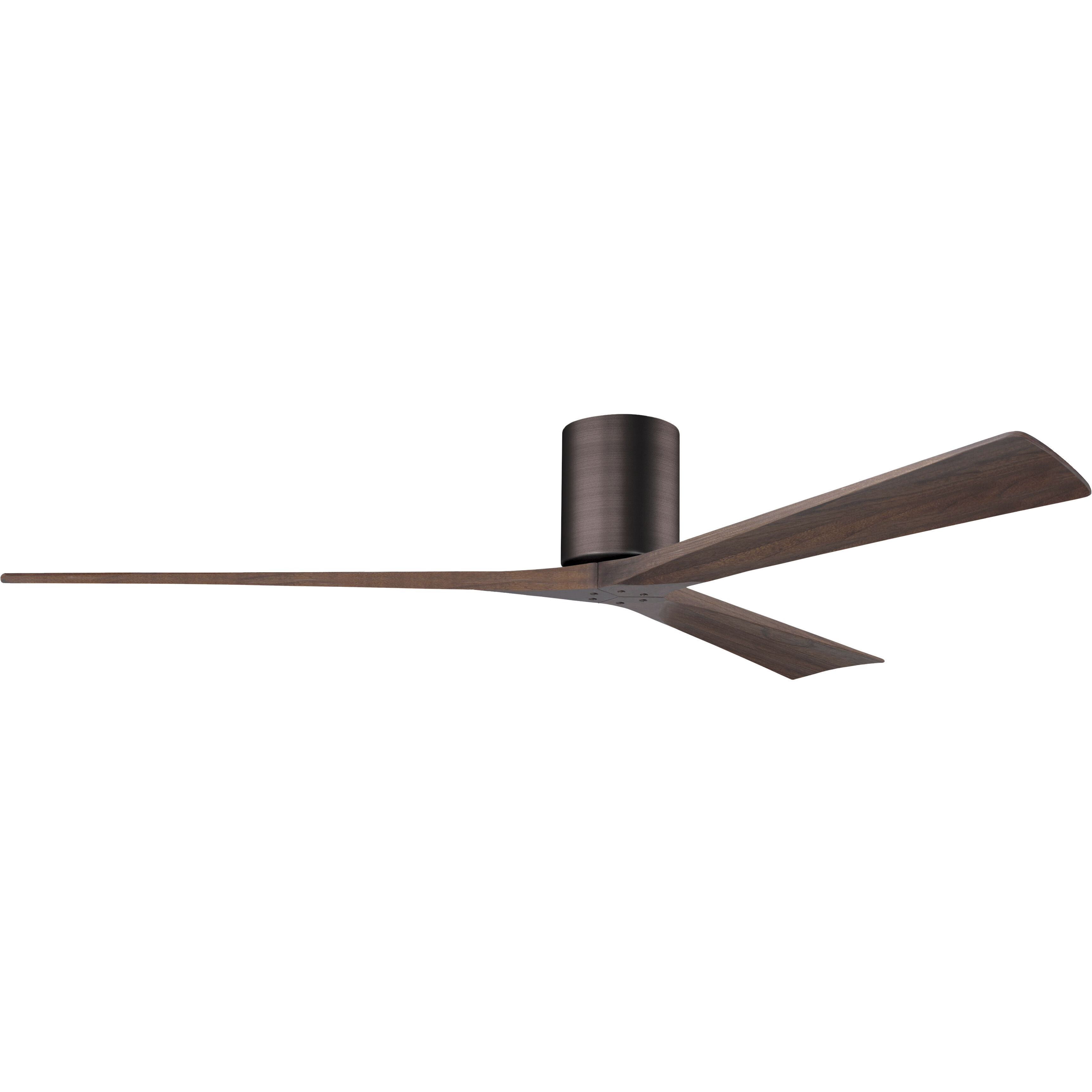 Atlas Irene-3H 72 inch Brushed Bronze with Walnut Tone Blades Flush Mount Paddle Fan