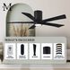 Atlas Irene-5HLK 60 inch Matte Black Ceiling Fan, Flush Mounted
