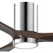 Atlas Irene-3HLK 42 inch Polished Chrome with Walnut Tone Blades Ceiling Mount Paddle Fan, Flush Mounted