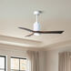 Atlas Patricia-3 52 inch Gloss White with Walnut Tone Blades Ceiling Fan, Atlas