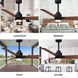Atlas Alessandra-LK 56 inch Matte Black with Walnut Blades Indoor/Outdoor Ceiling Fan