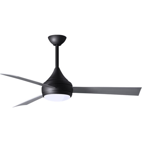 Atlas Donaire 52 inch Matte Black with Silver Blades Indoor/Outdoor Ceiling Fan, 316 Marine Grade Stainless Steel