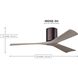 Atlas Irene-3H 52 inch Brushed Pewter with Barnwood Tone Blades Ceiling Fan in Barn Wood, Flush Mounted