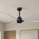 Atlas Alessandra 56 inch Matte Black with Barn Wood Tone Blades Ceiling Fan