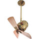 Matthews-Gerbar Bianca Direcional 16 inch Polished Brass with Solid Mahogany Wood Blades Directional Ceiling Fan, Matthews-Gerbar