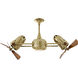 Matthews-Gerbar Duplo-Dinamico 36 inch Polished Brass with Mahogany Blades Ceiling Fan, Matthews-Gerbar