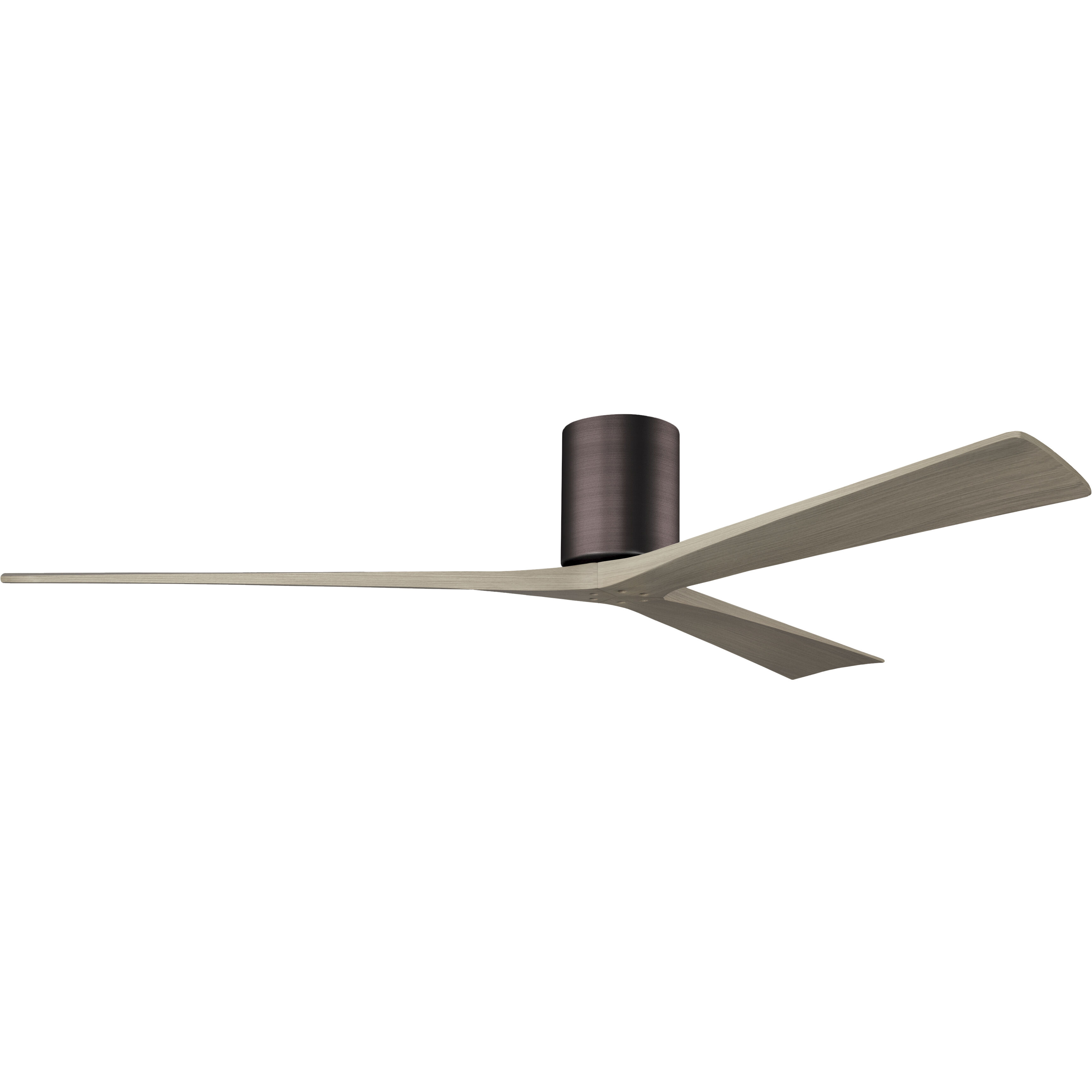 Atlas Irene-3H 72 inch Brushed Bronze with Gray Ash Tone Blades Flush Mount Paddle Fan