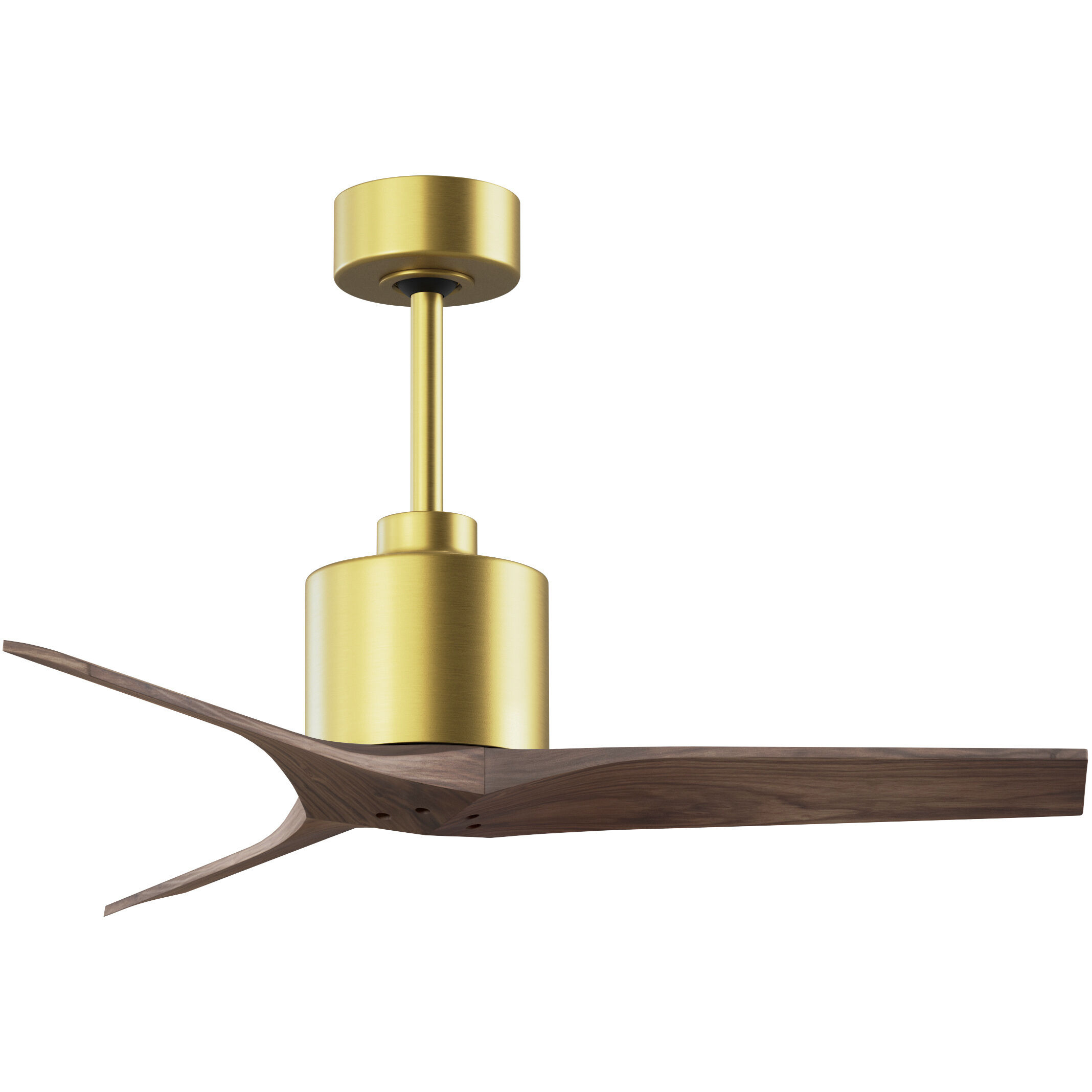 Atlas Mollywood 42 inch Brushed Brass with Walnut Tone Blades Ceiling Fan