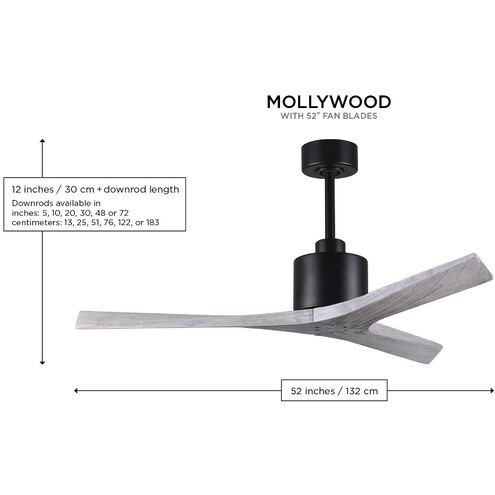 Atlas Mollywood 52 inch Textured Bronze with Matte White Blades Ceiling Fan, Atlas