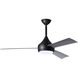 Atlas Donaire 52 inch Matte Black with Silver Blades Indoor/Outdoor Ceiling Fan, 316 Marine Grade Stainless Steel