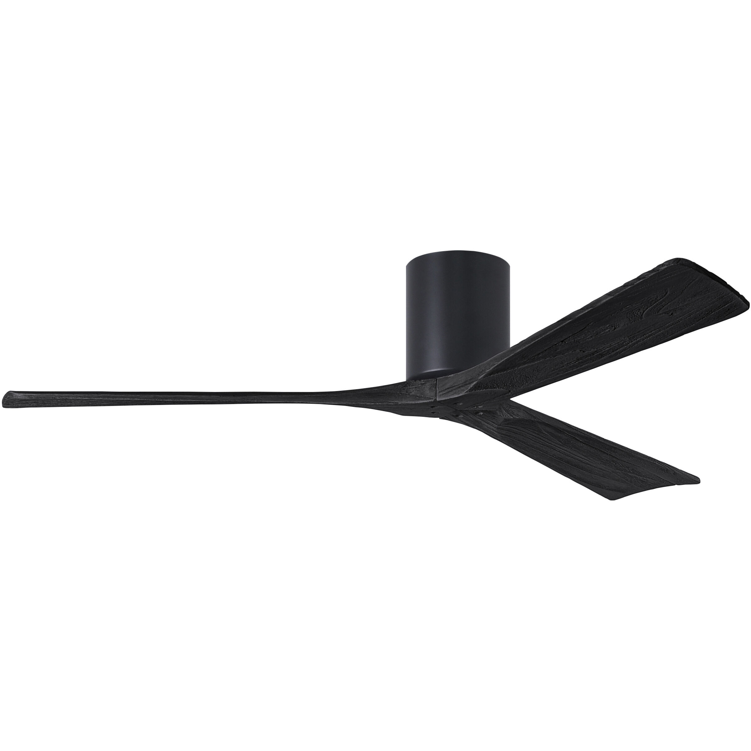 Atlas Irene-3H 60 inch Matte Black Flush Mount Paddle Fan, Flush Mounted