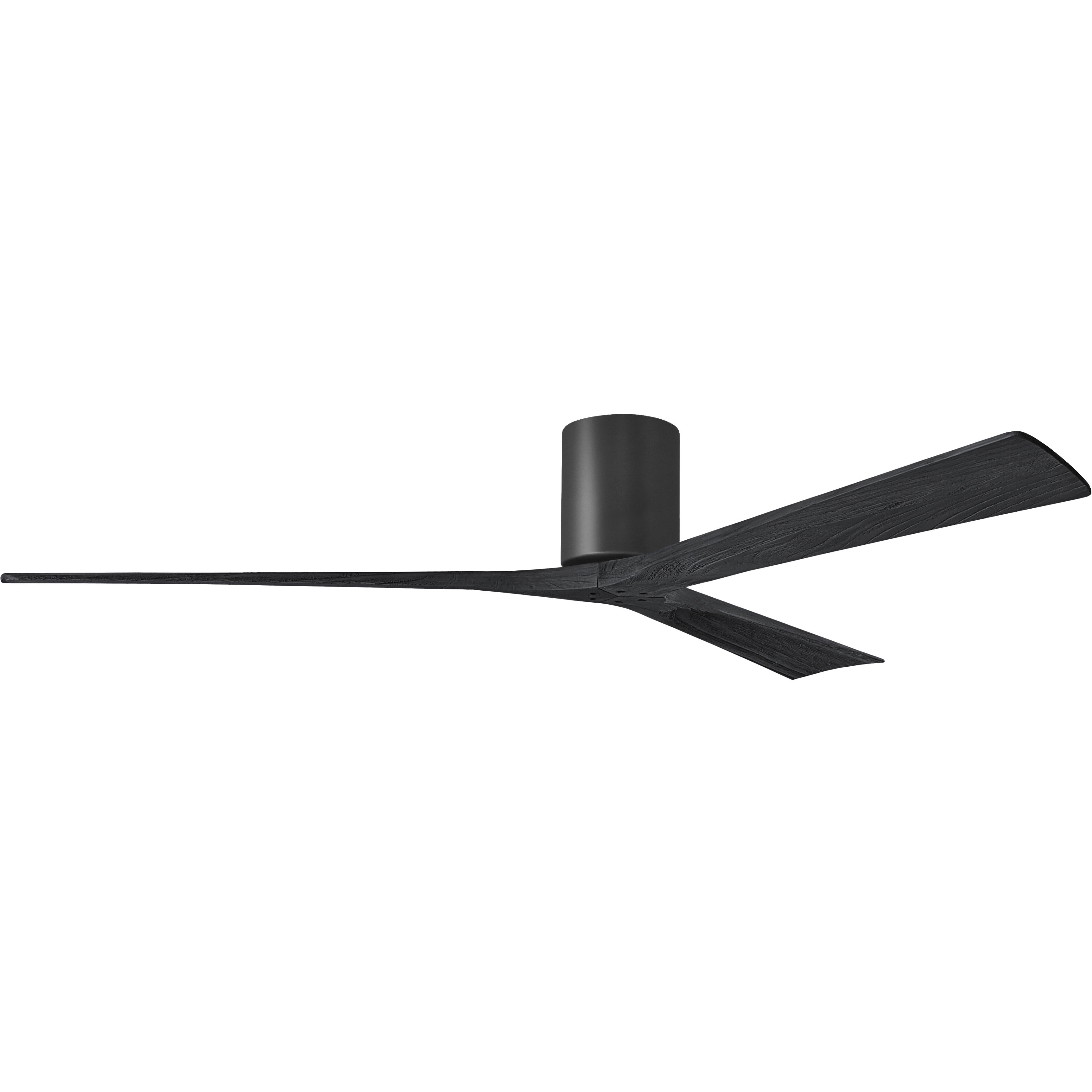 Atlas Irene-3H 72 inch Matte Black Flush Mount Paddle Fan
