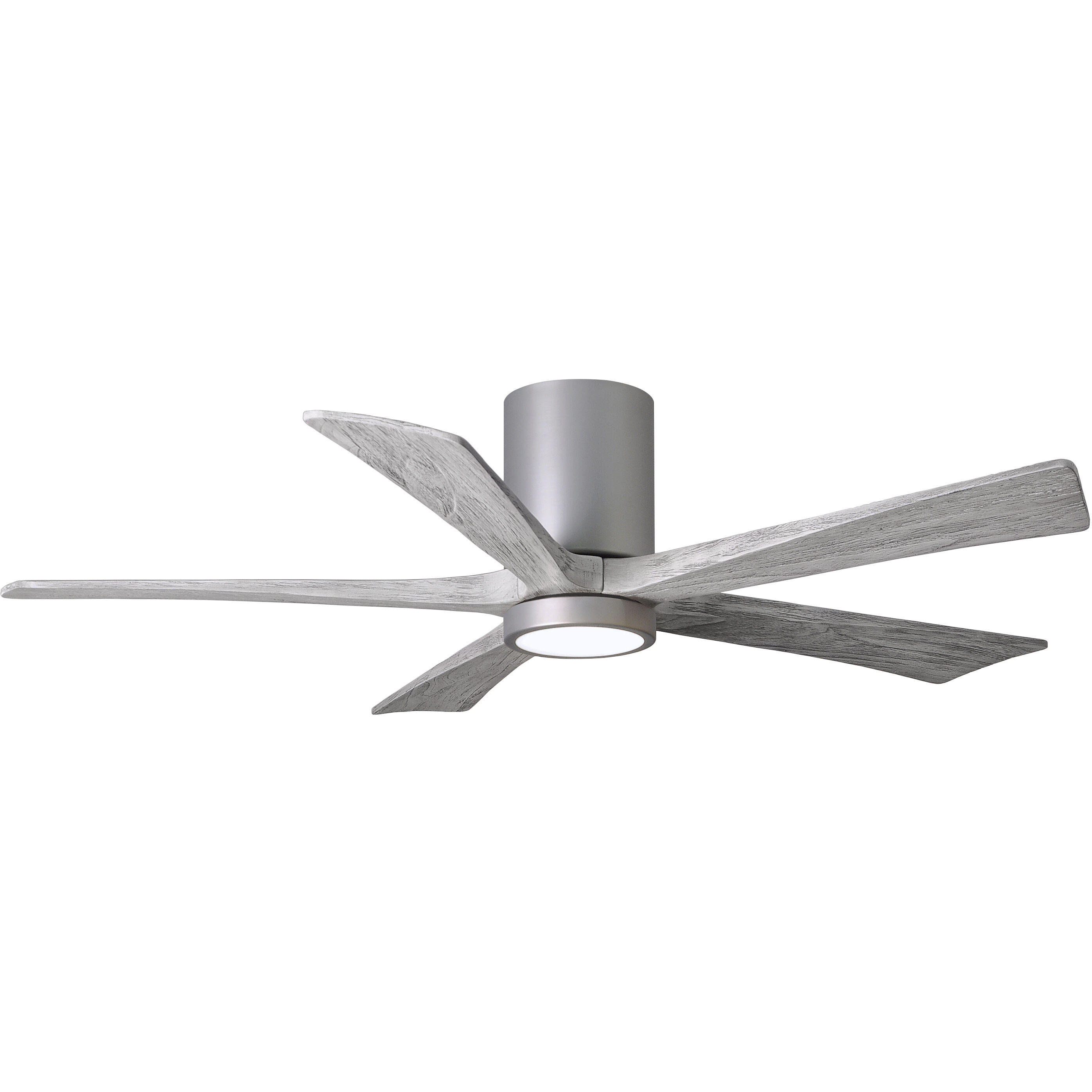 Atlas Irene-5HLK 52 inch Brushed Nickel with Barn Wood Tone Blades Flush Mount Paddle Fan, Flush Mounted