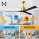 Atlas Nan XL 72 inch Brushed Brass with Matte Black Blades Ceiling Fan