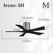 Atlas Irene-5H 42 inch Brushed Pewter with Matte Black Blades Flush Mount Paddle Fan, Flush Mounted