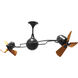 Matthews-Gerbar Italo Ventania 62 inch Matte Black with Mahogany Blades Ceiling Fan, Matthews-Gerbar