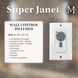 Atlas Super Janet 52 inch Gloss White with Walnut Tone Blades Ceiling Fan