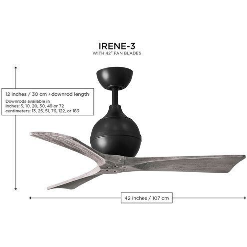 Atlas Irene-3 42 inch Textured Bronze with Walnut Tone Blades Ceiling Fan, Paddle Fan