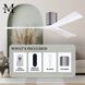 Atlas Irene-3H 60 inch Brushed Pewter with Matte White Blades Ceiling Fan, Flush Mounted