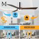 Atlas Irene-3HLK 42 inch Polished Chrome with Walnut Tone Blades Ceiling Mount Paddle Fan, Flush Mounted