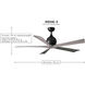 Atlas Irene-5 60 inch Textured Bronze with Matte White Blades Ceiling Fan, Atlas