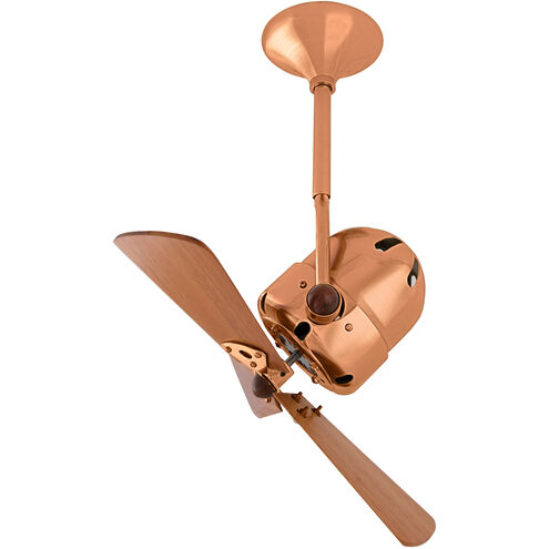 Matthews-Gerbar Bianca Direcional 16 inch Brushed Copper with Mahogany Blades Ceiling Fan, Matthews-Gerbar