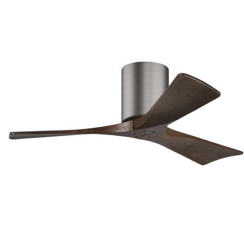 Atlas Irene-3H 42 inch Brushed Pewter with Walnut Blades Ceiling Fan, Flush Mounted