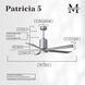 Atlas Patricia-5 60 inch Brushed Nickel with Barn Wood Tone Blades Ceiling Fan, Atlas