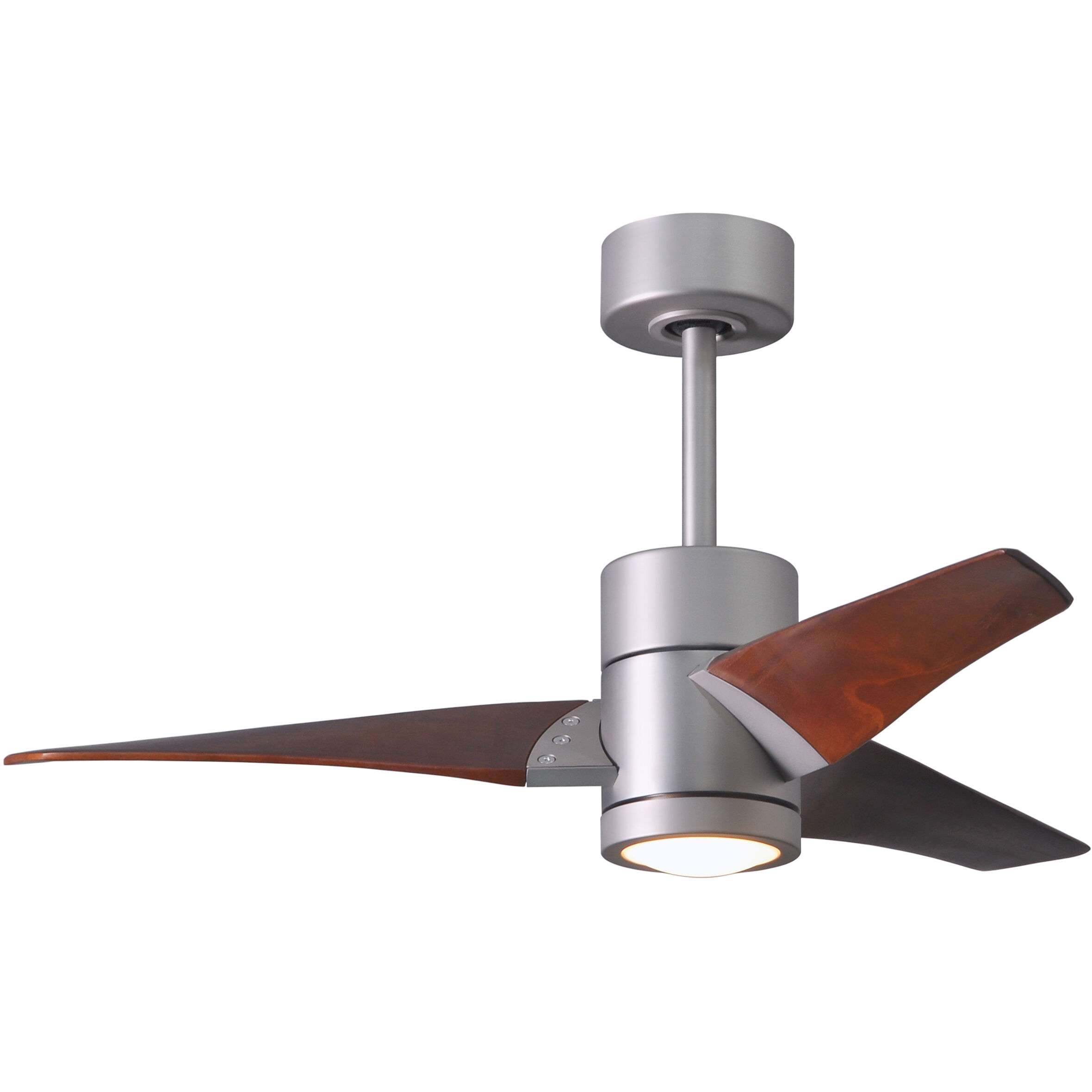 Atlas Super Janet 42 inch Brushed Nickel with Walnut Tone Blades Ceiling Fan, Paddle Fan