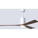 Atlas Patricia-3 60 inch Gloss White with Walnut Tone Blades Ceiling Fan, Atlas