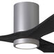 Atlas Irene-3HLK 42 inch Brushed Nickel with Matte Black Blades Ceiling Fan, Flush Mounted