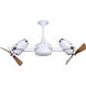 Matthews-Gerbar Duplo-Dinamico 36 inch Gloss White with Mahogany Blades Ceiling Fan, Matthews-Gerbar