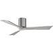 Atlas Irene-3H 52 inch Brushed Pewter with Barnwood Tone Blades Ceiling Fan in Barn Wood, Flush Mounted