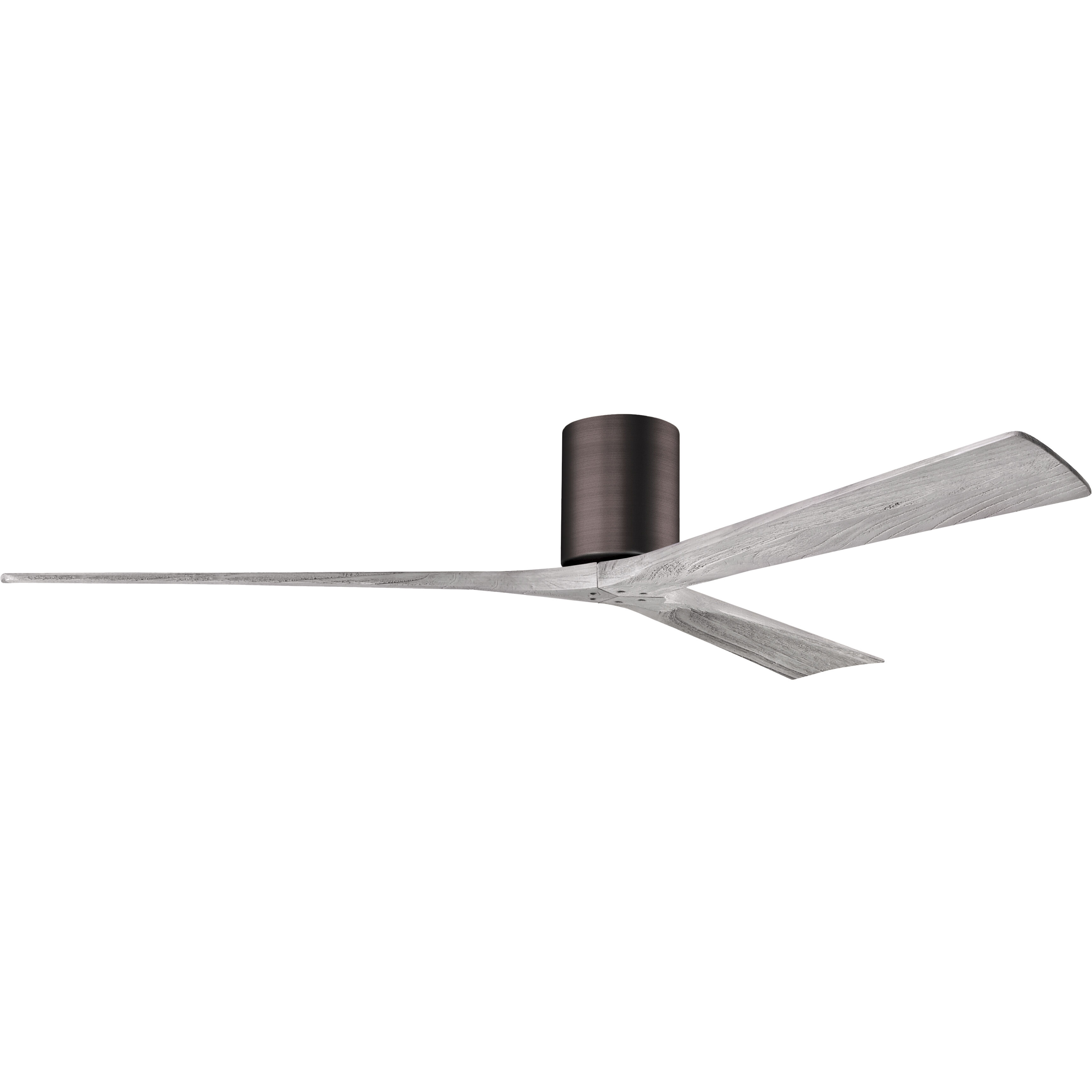 Atlas Irene-3H 72 inch Brushed Bronze with Barn Wood Tone Blades Flush Mount Paddle Fan
