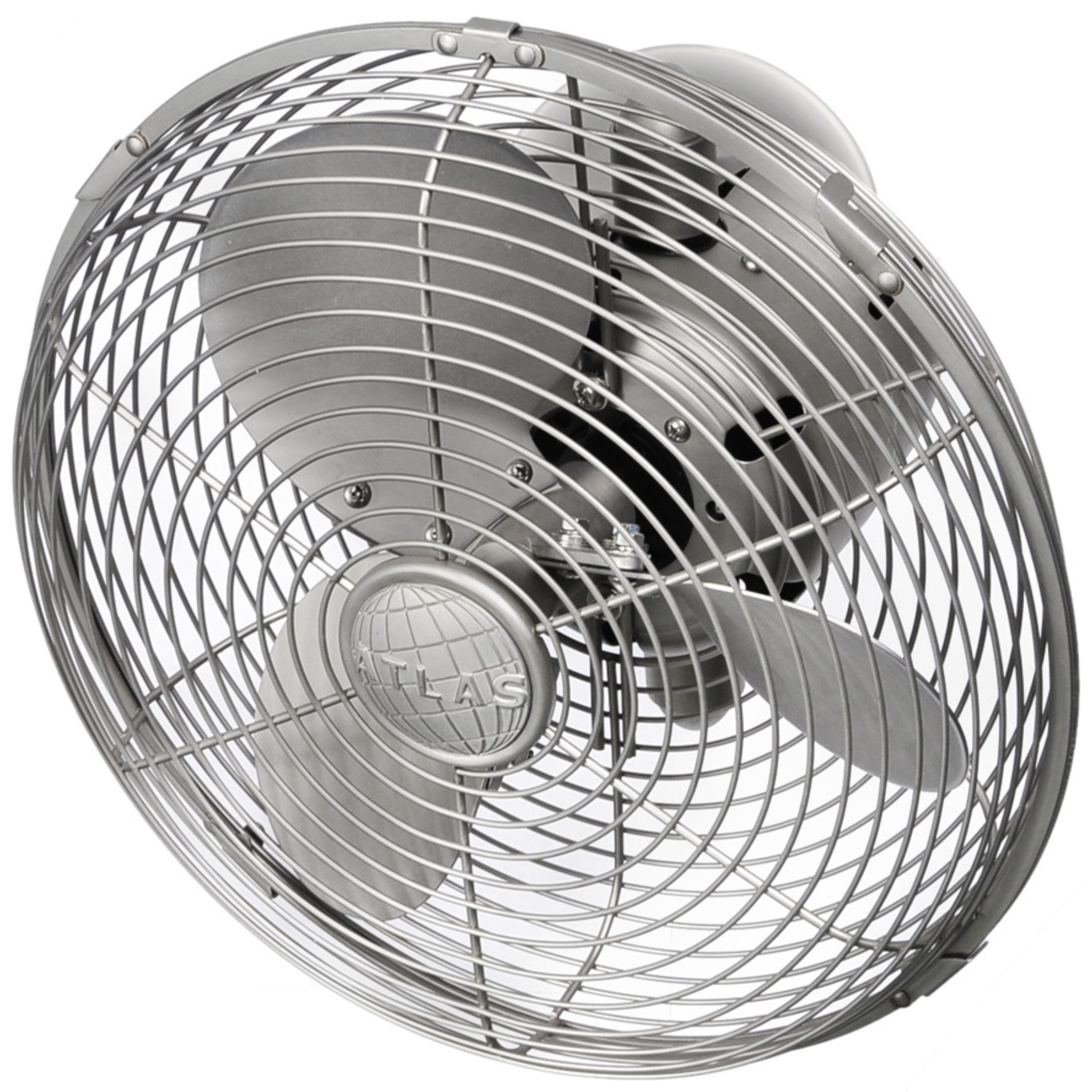 Atlas Kaye 17.5 inch Brushed Nickel Oscillating Wall Fan, Atlas