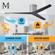 Atlas Eliza-H 56 inch Brushed Nickel with Matte Black Blades Ceiling Mount Paddle Fan, Atlas