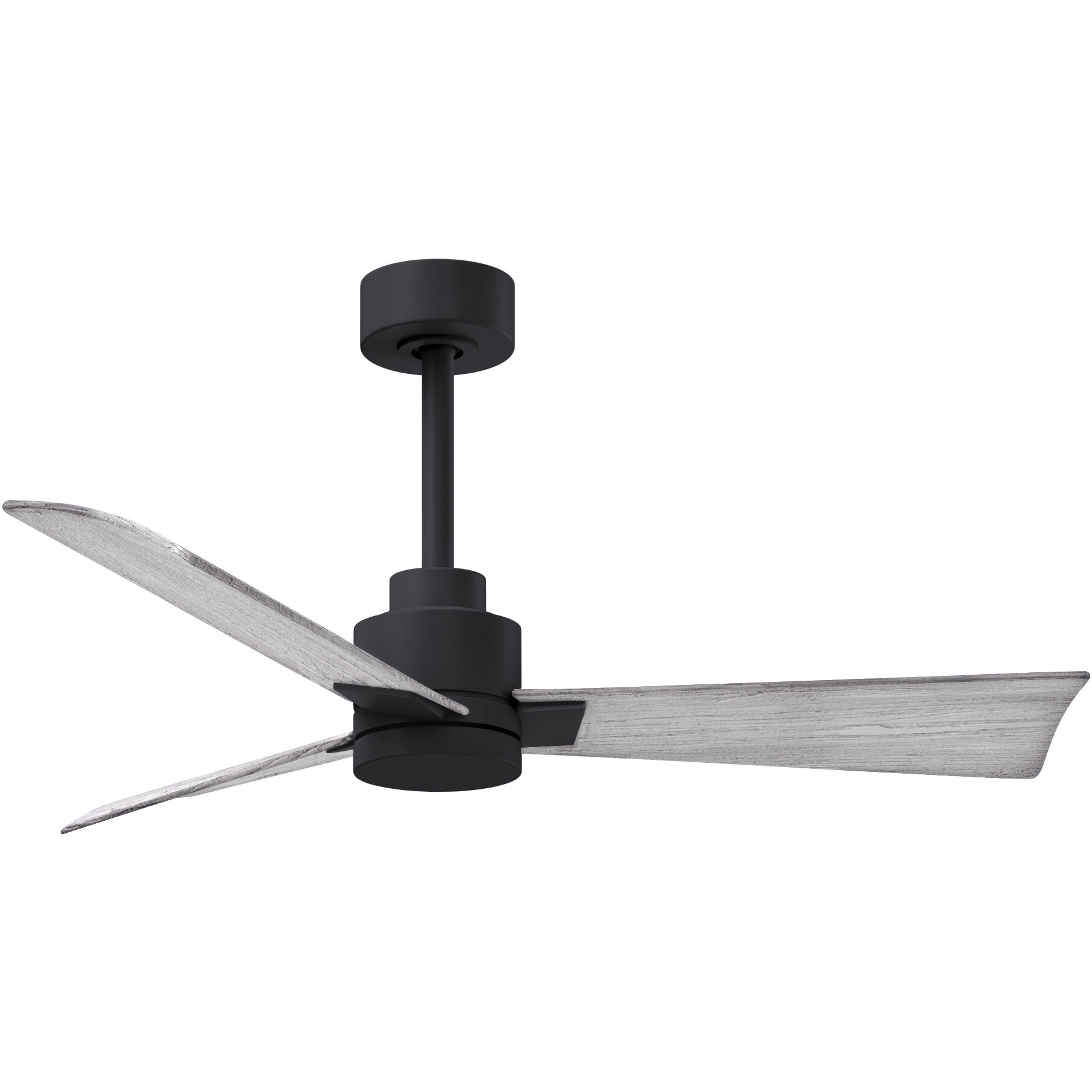 Atlas Alessandra 42 inch Matte Black with Barn Wood Tone Blades Ceiling Fan