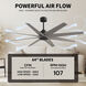 Atlas Ariella 64 inch Matte Black with Brushed Nickel Blades Ceiling Fan