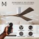 Atlas Irene-3H 52 inch Gloss White with Walnut Tone Blades Ceiling Mount Paddle Fan, Flush Mounted