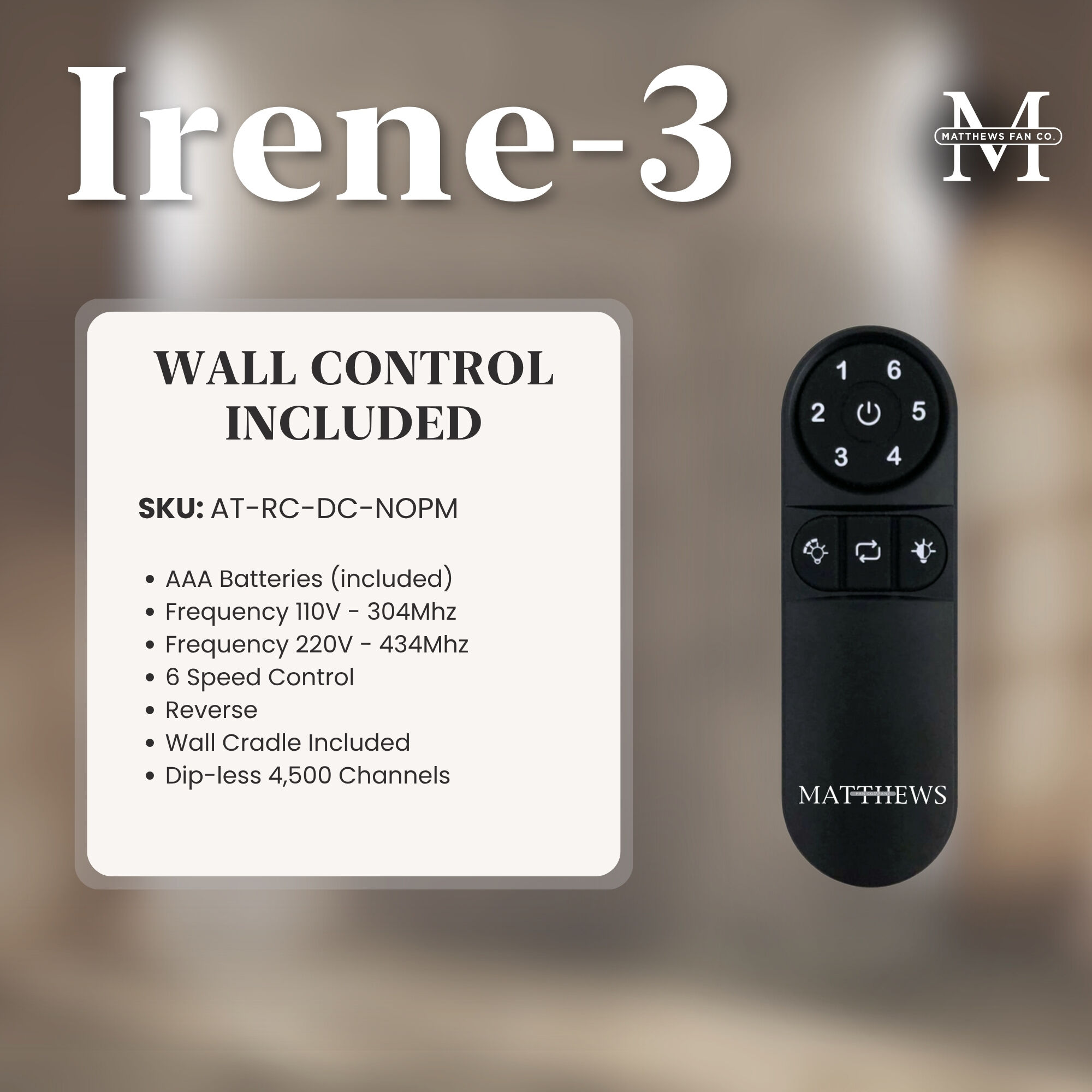 Atlas Irene-3 60 inch Textured Bronze with Matte Black Blades Paddle Fan, Atlas